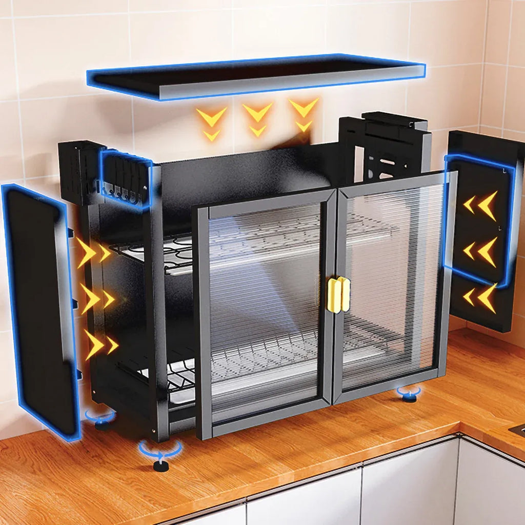 Multifunctional Kitchen Dish Storage Rack Large Capacity for Cutlery Holder