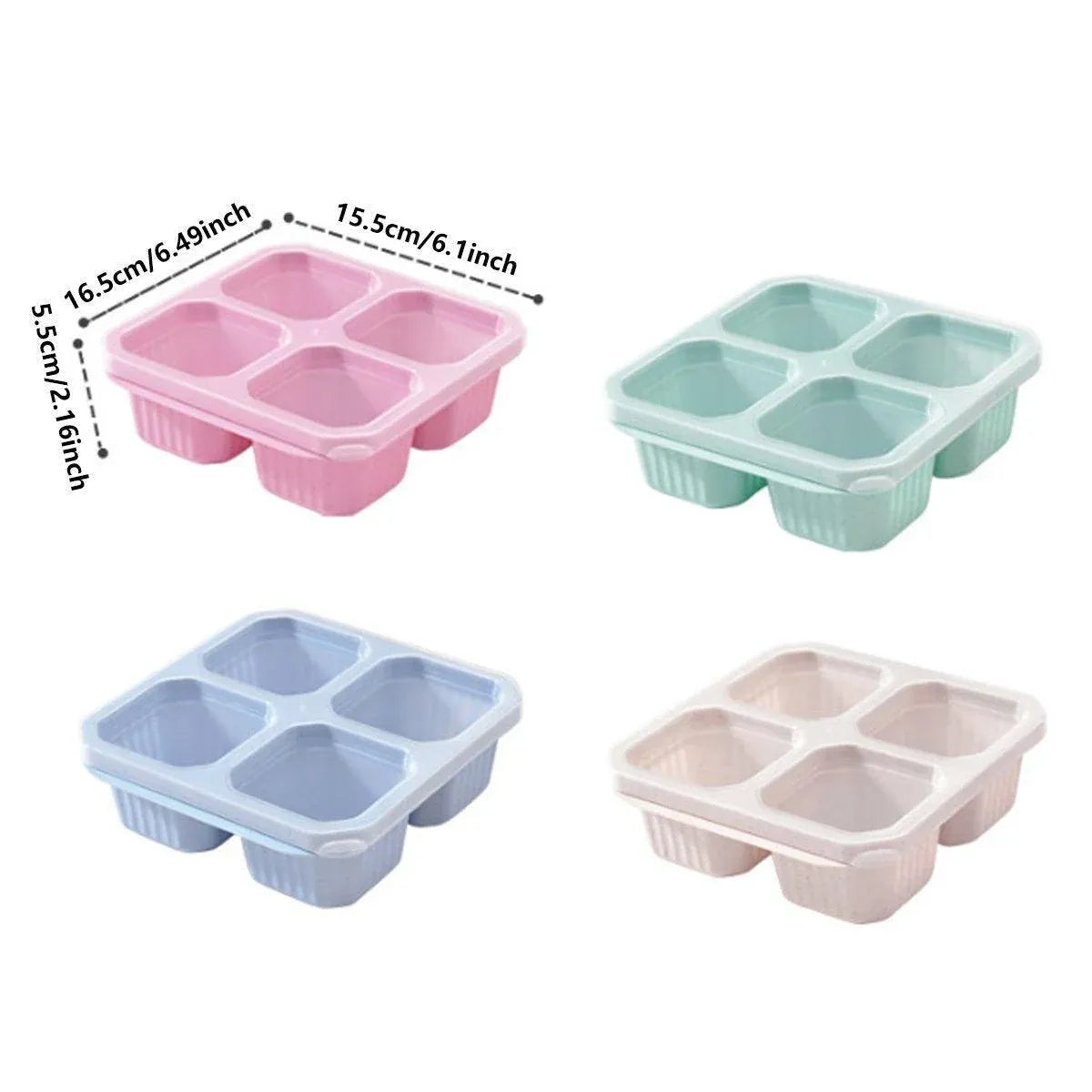 8PCS Wheat Straw Food Storage Containers Snack Candy Fruit Lunch Fresh Box Set