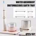 4PCS/Set Water Absorbent Diatomite Tray Diatomaceous Earth Kitchen Soap Dish