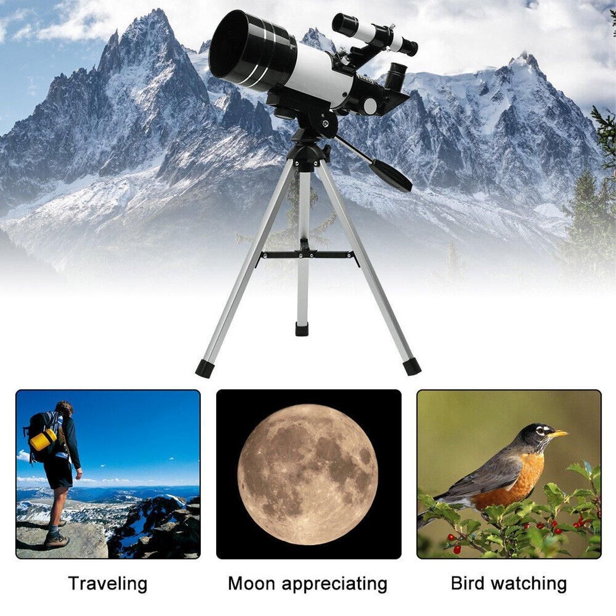 HD Astronomical Telescope with Desktop Tripod and Up to 150X Combo Magnification