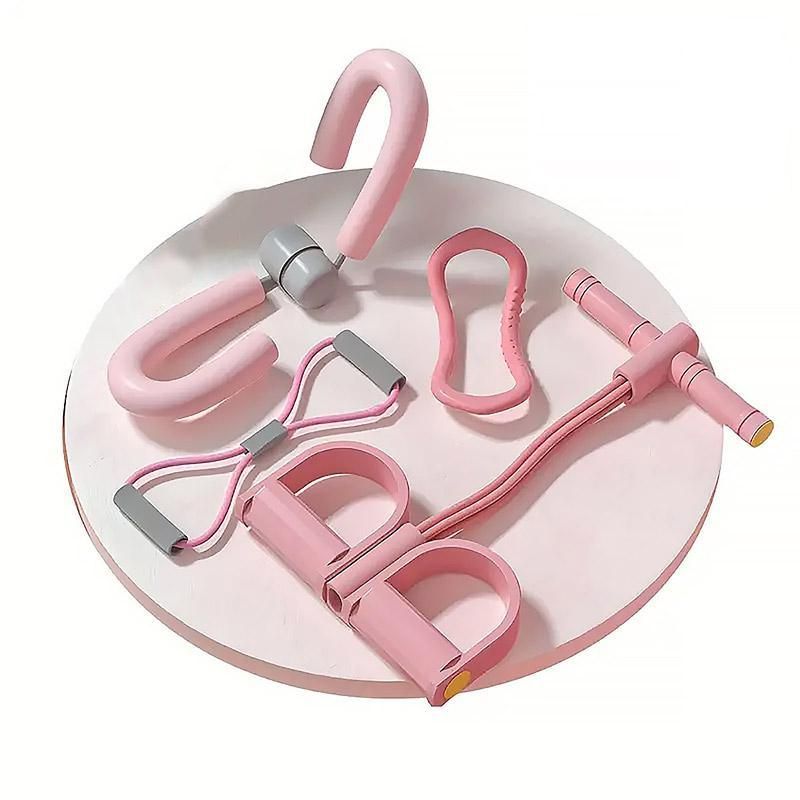 4pcs Pink Yoga Fitness Equipment for Home Workout Stretching and Exercise