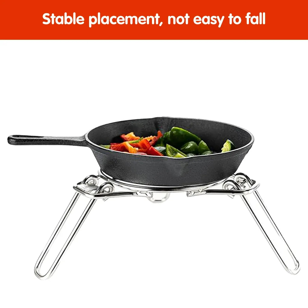 Folding Tripod Camping Stove Rack Triangle Pot Stand Outdoor Cooker Use