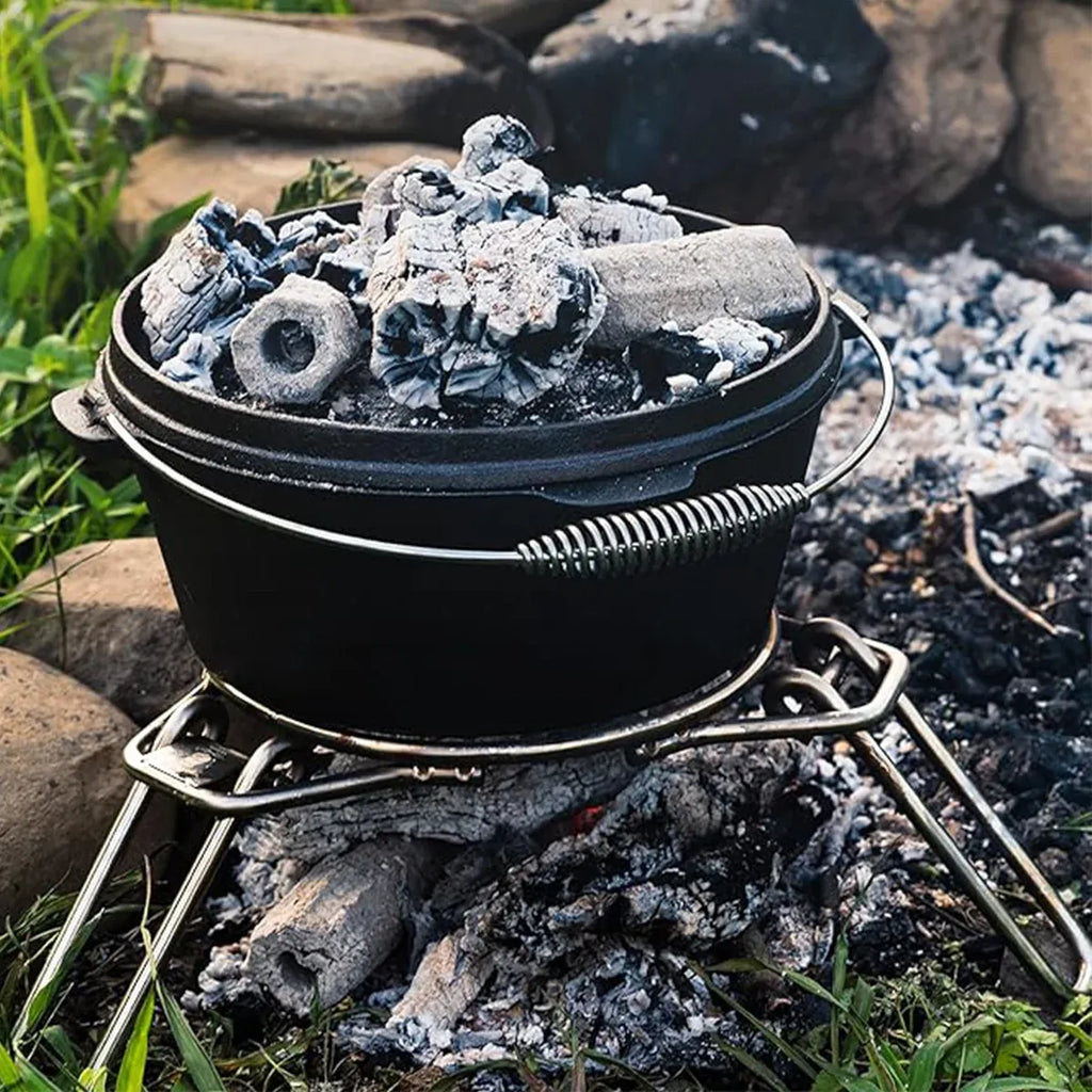 Folding Tripod Camping Stove Rack Triangle Pot Stand Outdoor Cooker Use