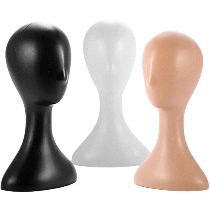 Display Stand Female Mannequin Head for Wig Hat Scarf Hair Model - White