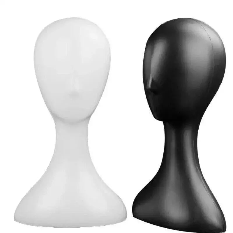Display Stand Female Mannequin Head for Wig Hat Scarf Hair Model - White