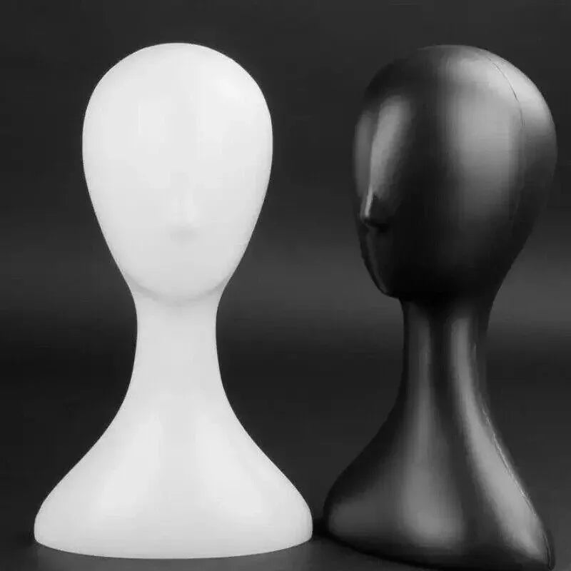 Display Stand Female Mannequin Head for Wig Hat Scarf Hair Model - White