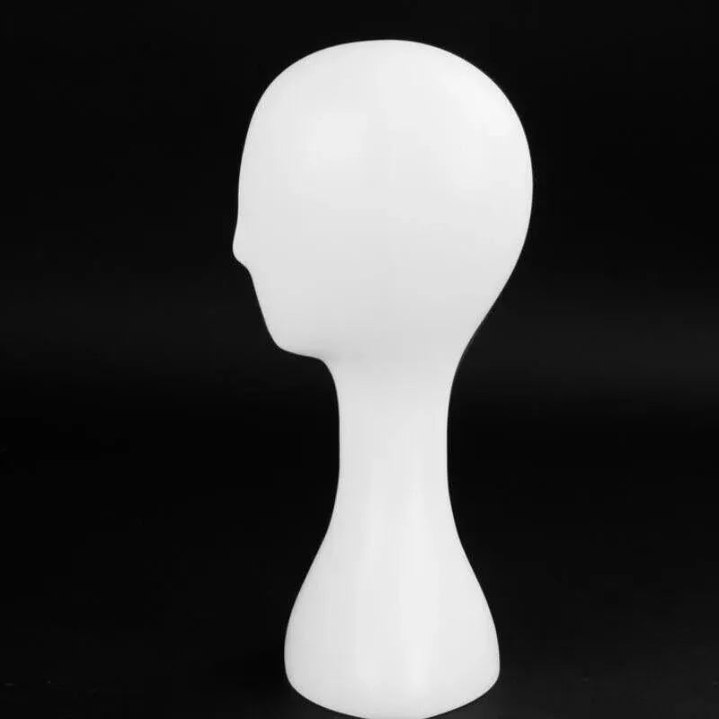 Display Stand Female Mannequin Head for Wig Hat Scarf Hair Model - White