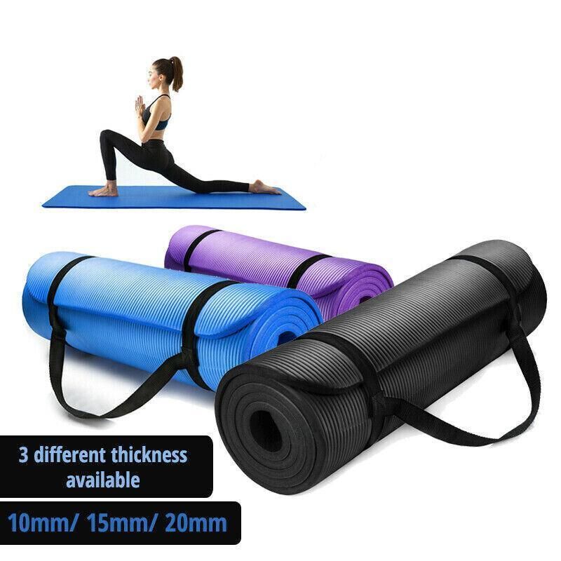 10MM Thick Durable NBR Yoga Mat for Gym and Pilates - Purple