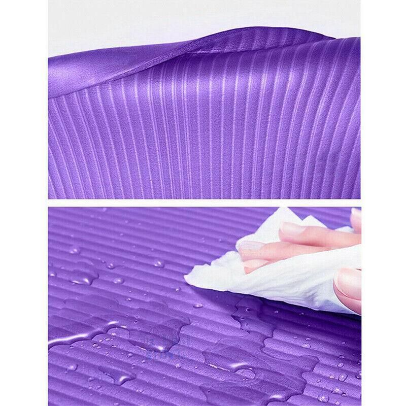 10MM Thick Durable NBR Yoga Mat for Gym and Pilates - Purple
