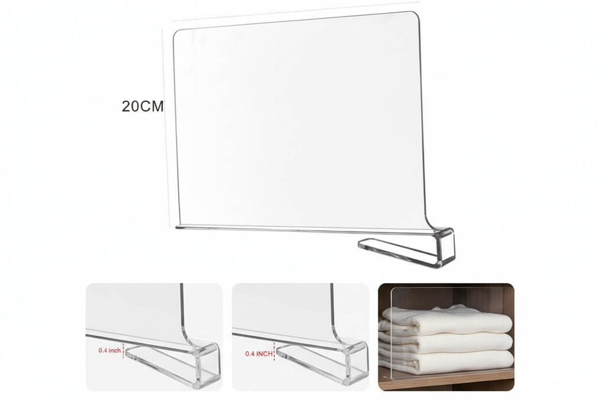 Clear Shelf Divider – 30cm Wardrobe Organiser-3