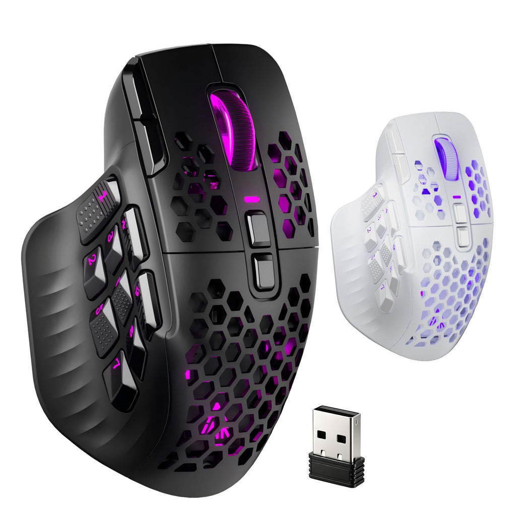 SOLAKAKA Wireless MMO Gaming Mouse 16 Buttons Bluetooth 24000 DPI RGB