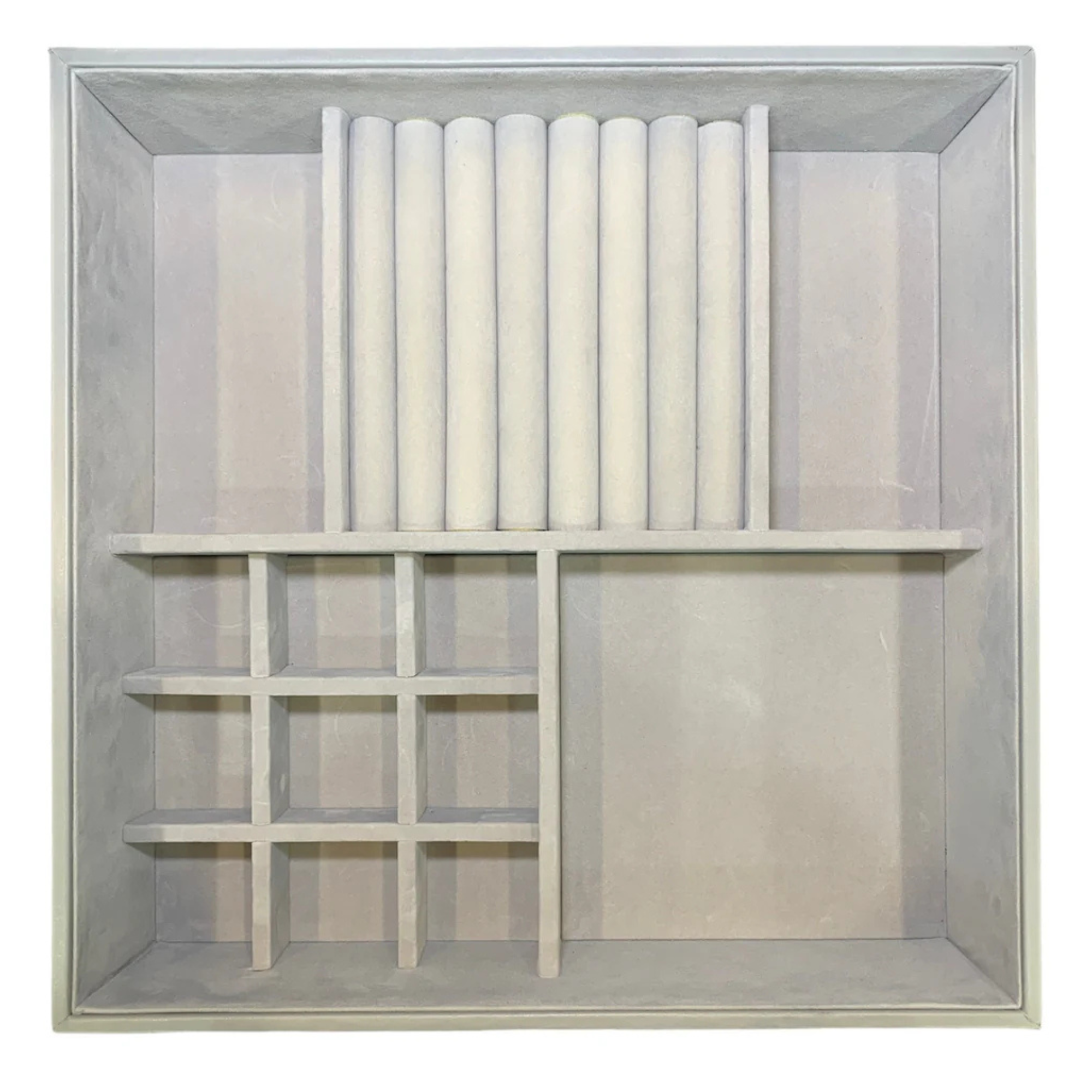 Grey Felt Jewellery & Accessory Tray 366x366x95mm-2
