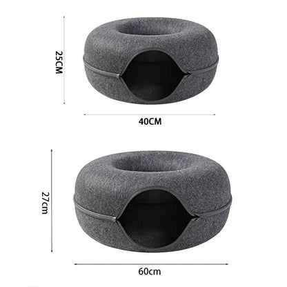 Cat tunnel bed zipper design