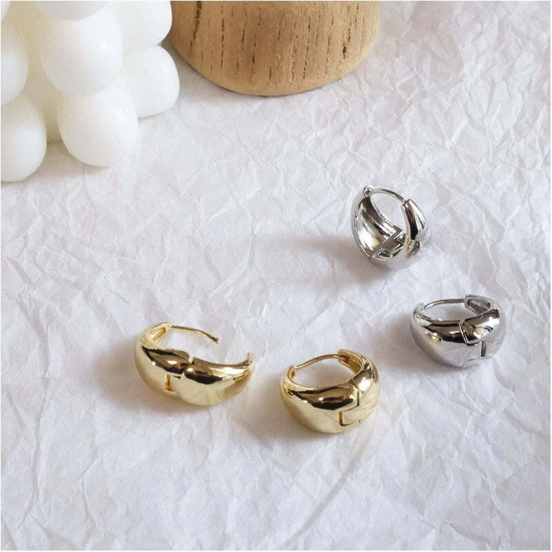 Gold and silver hoop earrings