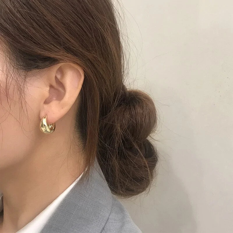 Modern hoop earrings