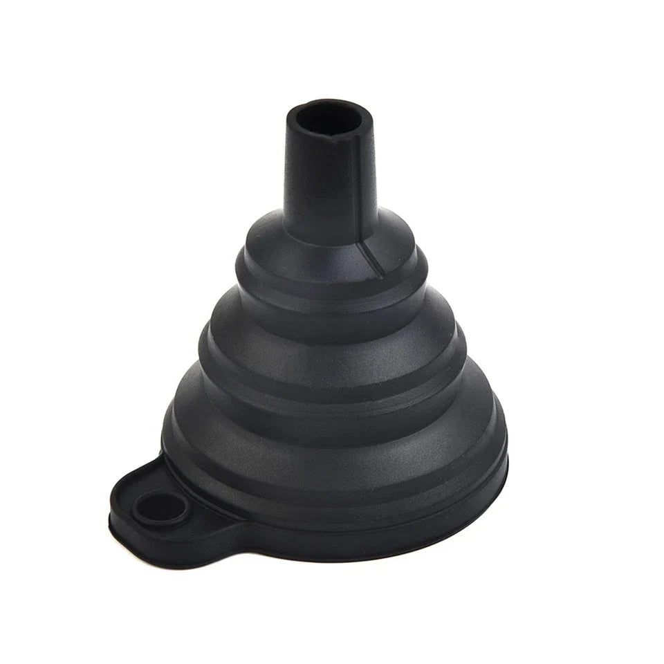 Black Foldable Silicone Funnel for Jars & Liquids-3