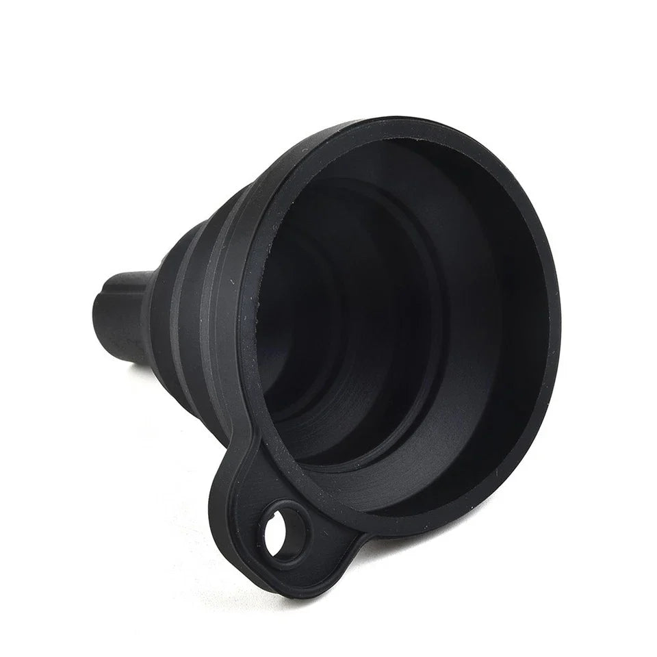 Black Foldable Silicone Funnel for Jars & Liquids-1