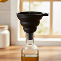 Black Foldable Silicone Funnel for Jars & Liquids-0